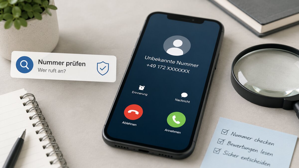 Unbekannter Anruf auf einem Smartphone als Symbol für die Telefonnummer-Rückwärtssuche